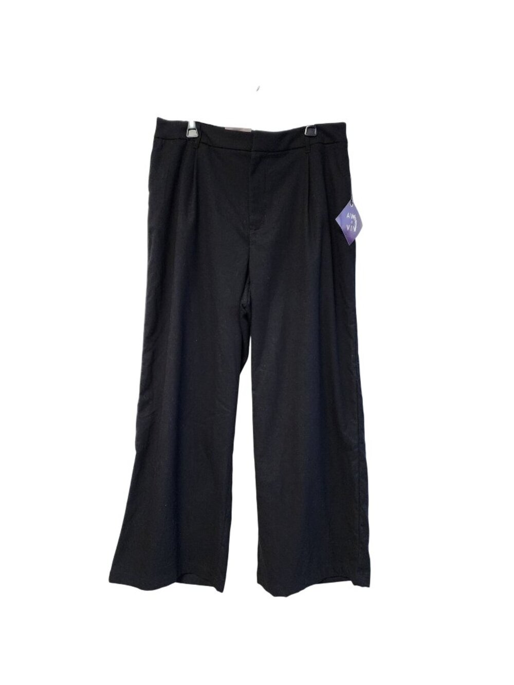 Ava & Viv Womens Black Wide-Leg Pants Size 17 With No-Gap Waistband